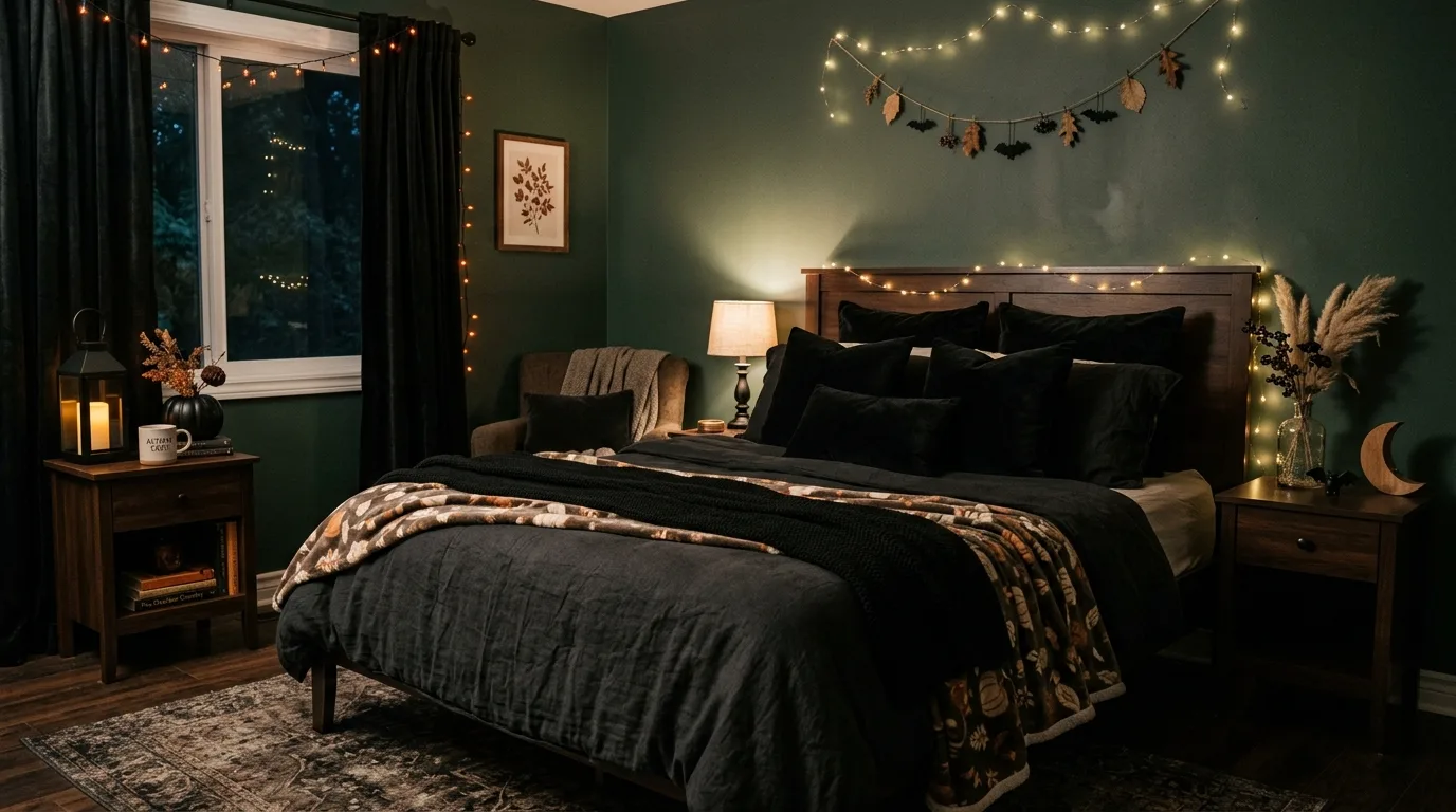 Turn the mantel into a haunting focal point inspiration for a spooky chic Halloween interior.